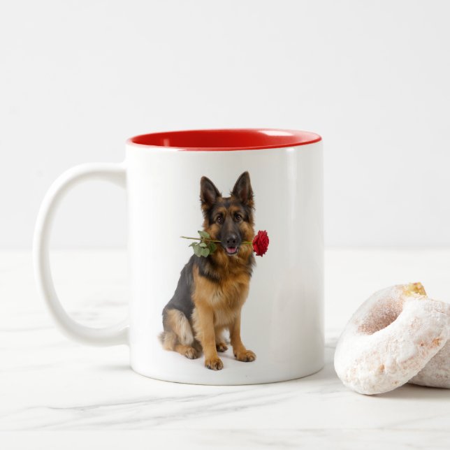 Tasse 2 Couleurs German Shepherd Love (Avec donut)