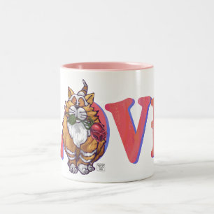 Tasse 2 Couleurs Ginger Cat Saint-Valentin