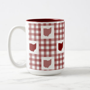 Tasse 2 Couleurs Gingham Rouge de l'Ohio