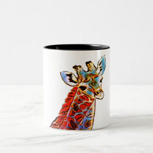 Tasse 2 Couleurs girafe colorée