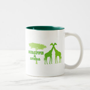 Tasse 2 Couleurs Girafe en Afrique (Vert)