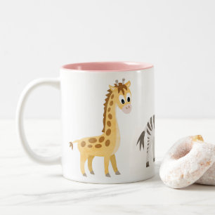 Tasse 2 Couleurs Girafe et zèbre d'amoureux des animaux