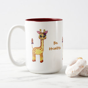 Tasse 2 Couleurs Girafe mignonne de bébé d'aquarelle