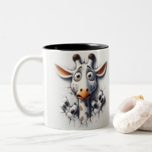 Tasse 2 Couleurs Giraffe effrayée 3D Animaux amusants