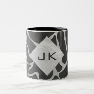 Tasse 2 Couleurs Giraffe Monogramme noir et gris clair