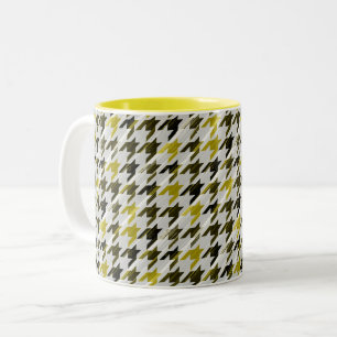 Tasse 2 Couleurs Glen Plaid. Noir et moutarde.
