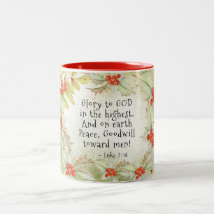 Tasse 2 Couleurs Gloire 14 à Dieu dans le plus haut, Noël de Luc 2