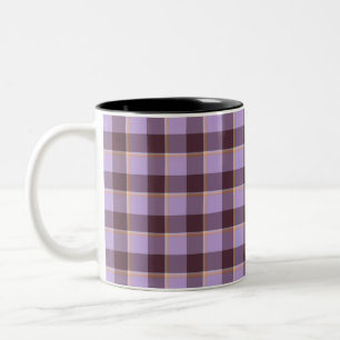 Tasse 2 Couleurs Glycine légère et plaid violet marron livide