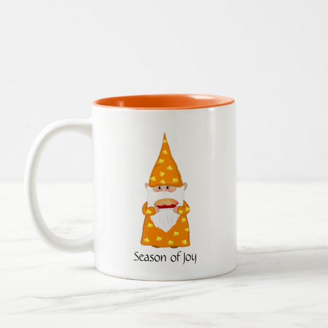 Tasse 2 Couleurs Gnome de Thanksgiving mignon (Gauche)