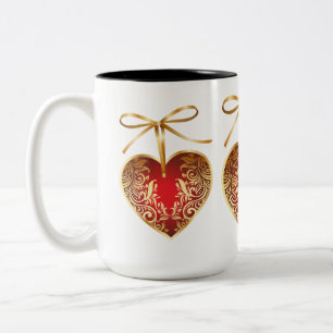 Tasse 2 Couleurs Gold Filigree Heart