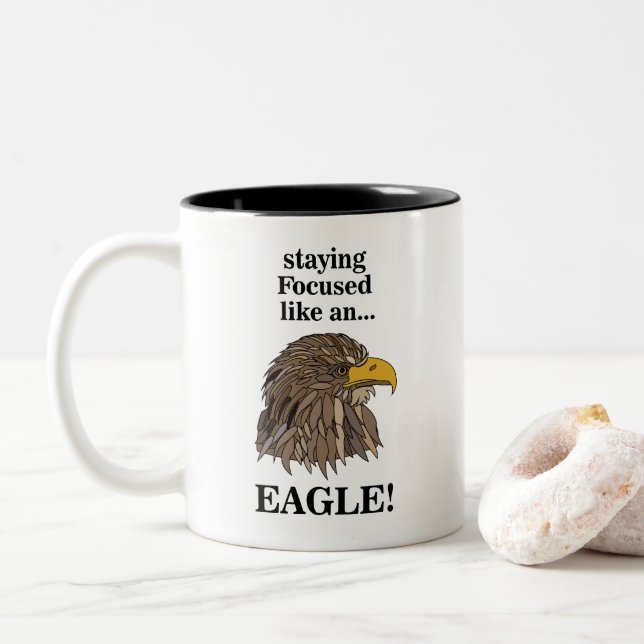 Tasse 2 Couleurs Golden Eagle Head (Avec donut)
