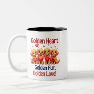 Tasse 2 Couleurs Golden Retrivers mignon chien amour