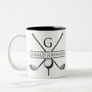 Tasse 2 Couleurs Golf Design Monogramme Modèle