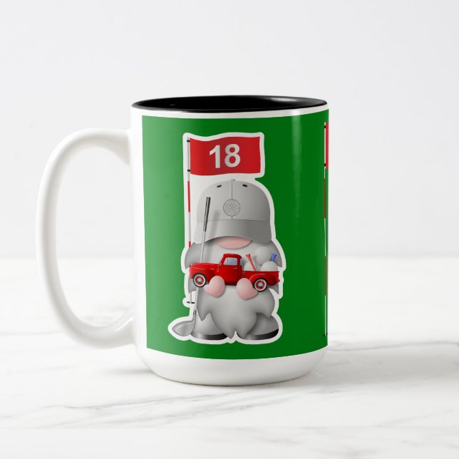 Tasse 2 Couleurs Golfer Gnome with Little Red Truck (Gauche)