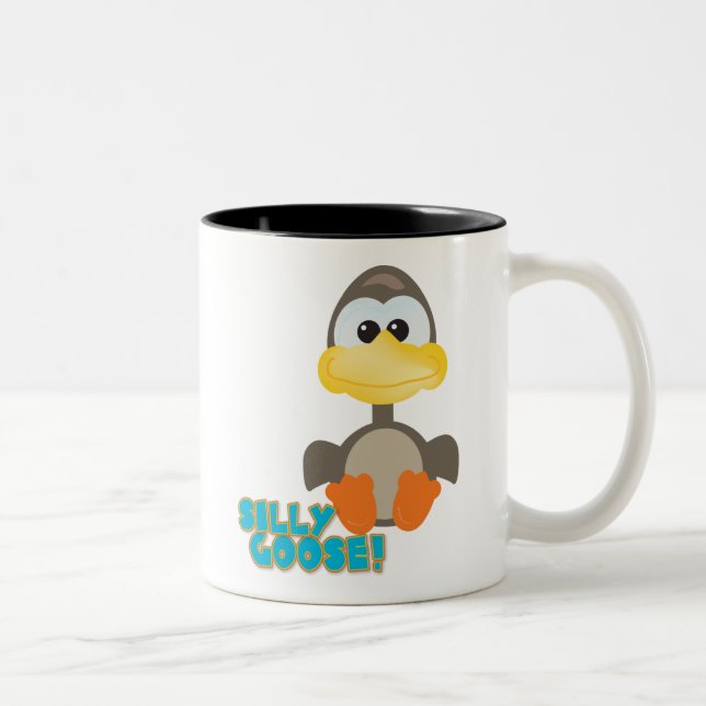 Tasse 2 Couleurs Goofkins mignon oie (Droit)