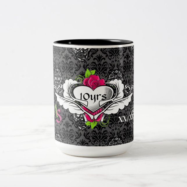 Tasse 2 Couleurs Goth Anniversaire 1er 5e 10e 15e 20e (Centre)