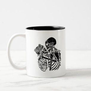 Tasse 2 Couleurs goth squelette amoureux valentines