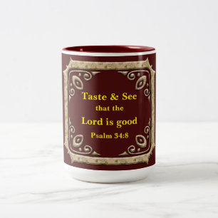 Tasse 2 Couleurs Goûtez & Voyez que le Seigneur est bon. Psaume 34: