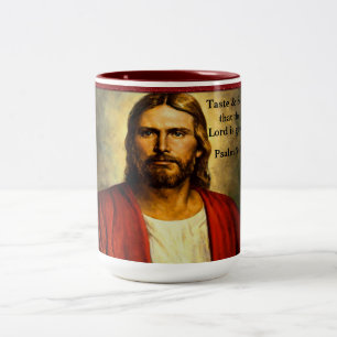 Tasse 2 Couleurs Goûtez & Voyez que le Seigneur est bon. Psaume 34: