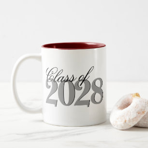Tasse 2 Couleurs Graduation personnalisée   Année et nom simples