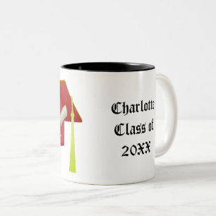 Tasse 2 Couleurs Graduation Red Casquette Classe de 20XX Ajouter No