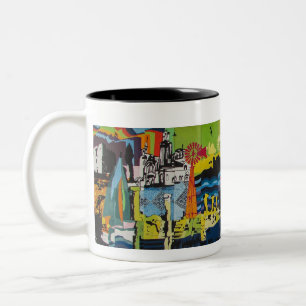 Tasse 2 Couleurs Graffiti de Chypre Paralimni