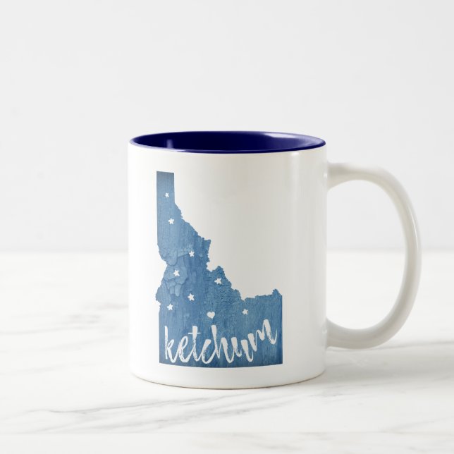 Tasse 2 Couleurs Grain de bois Ketchum Idaho (Droit)