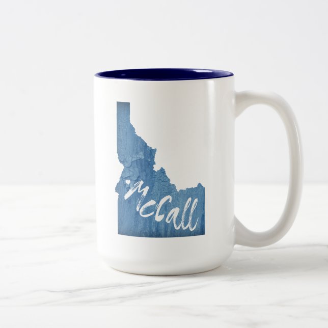Tasse 2 Couleurs Grain de bois McCall Idaho (Droit)