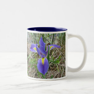 Tasse 2 Couleurs Grand iris bleu de la Louisiane