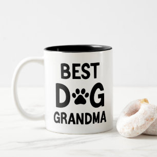 Tasse 2 Couleurs Grand-mère de chien, grand-mère de chien, j'aime m