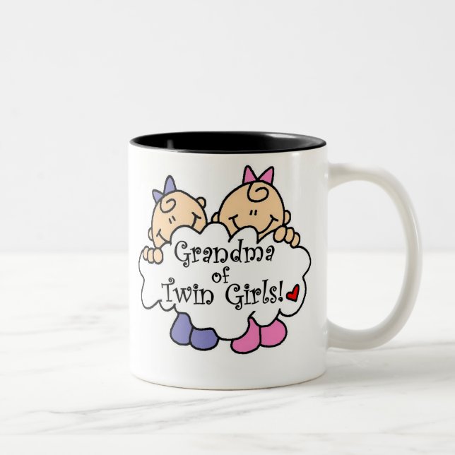 Tasse 2 Couleurs Grand-mère de filles jumelles (Droit)