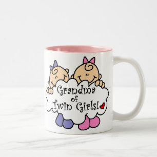 Tasse 2 Couleurs Grand-mère de Twin Girls Tshirts et cadeaux