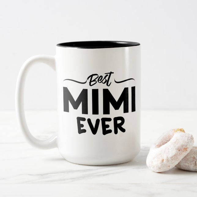 Tasse 2 Couleurs Grand-mère drôle - meilleur Mimi jamais - citation (Avec donut)