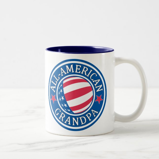 Tasse 2 Couleurs Grand-papa cent pour cent américain (Droit)