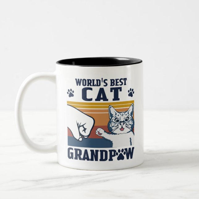 Tasse 2 Couleurs Grand-père de chats du monde (Gauche)