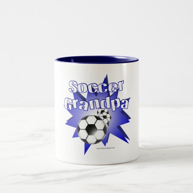 Tasse 2 Couleurs Grand-père du football (Centre)