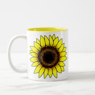 Tasse 2 Couleurs Grand tournesol jaune doré