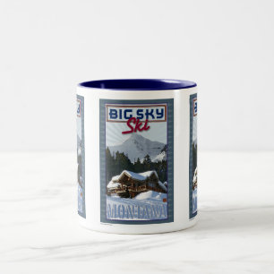 Tasse 2 Couleurs Grande Ciel-Tasse de ski