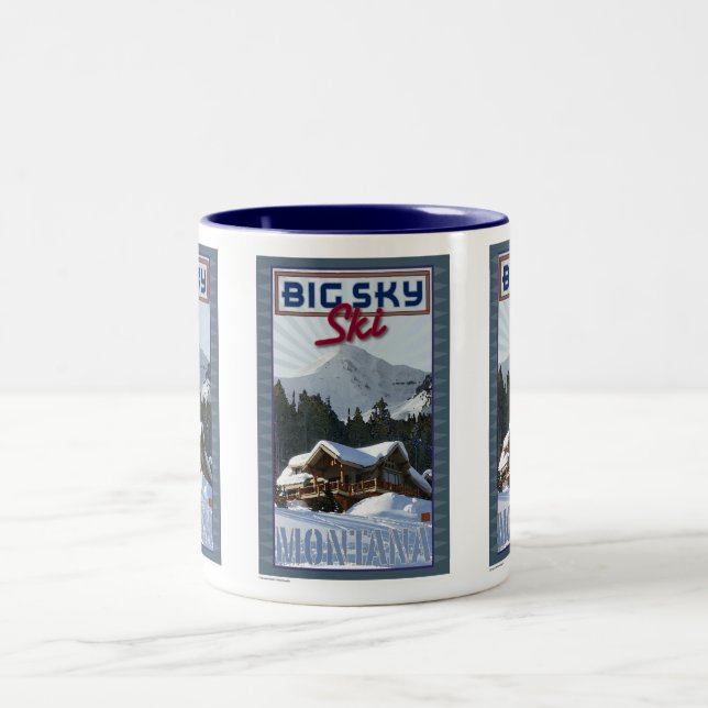 Tasse 2 Couleurs Grande Ciel-Tasse de ski (Centre)