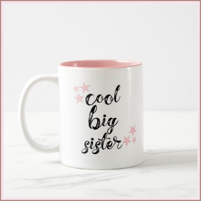 Tasse 2 Couleurs Grande soeur Cool noire et rose (Créateur téléchargé)