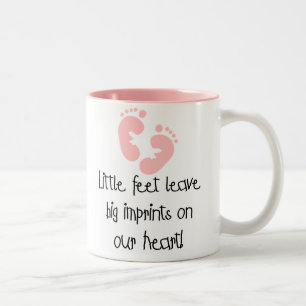 Tasse 2 Couleurs Grandes empreintes pieds roses d'empreintes de pas