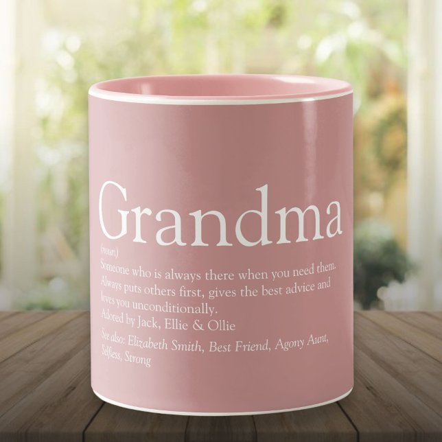 Tasse 2 Couleurs Grandma Définition Dusty Rose rose (Grandma Definition Dusty Rose Pink Two-Tone Coffee Mug)