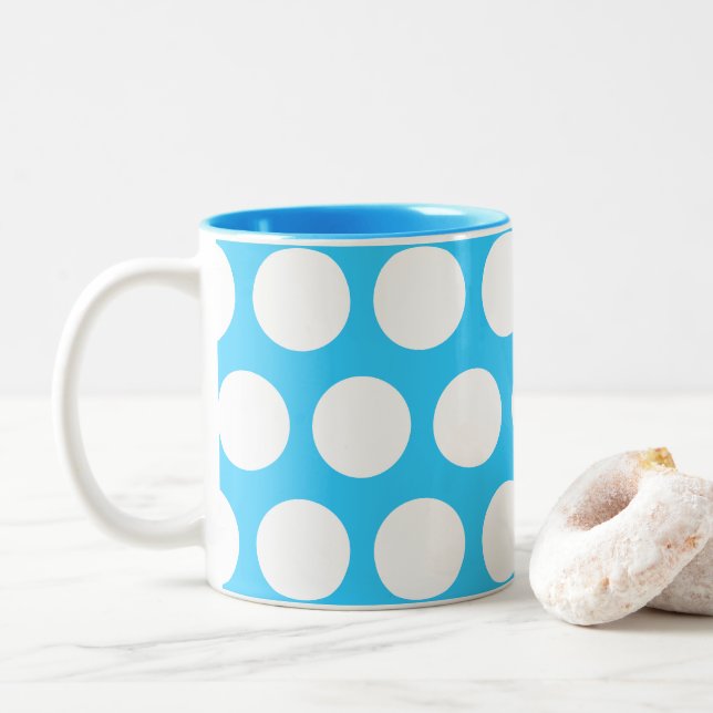Tasse 2 Couleurs Grands points (Avec donut)