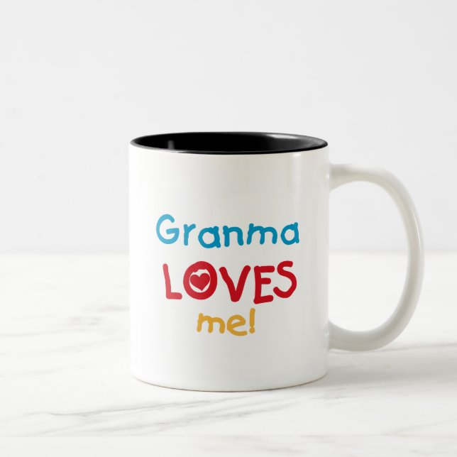 Tasse 2 Couleurs Granma aime mes t-shirts et cadeaux (Droit)
