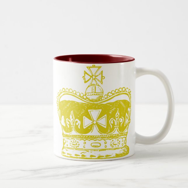 Tasse 2 Couleurs Graphique royal de couronne (Droit)