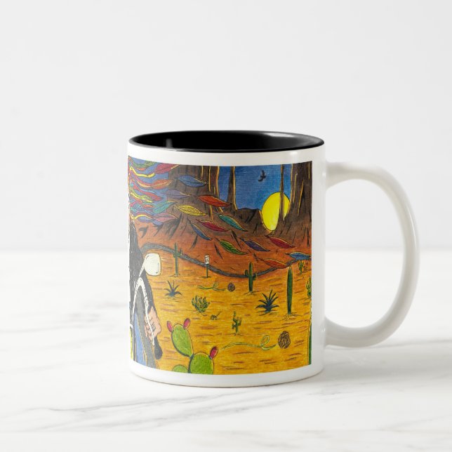 Tasse 2 Couleurs Graphiques de TOMSAC - le rêve de Steve (Droit)