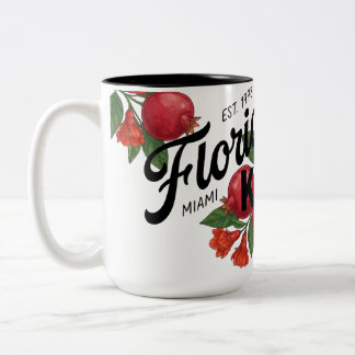Tasse 2 Couleurs Grenade de Floride vintage Miami Botanique Fruit