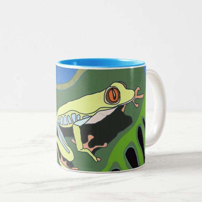 Tasse 2 Couleurs Grenouille Escalade (Devant droit)