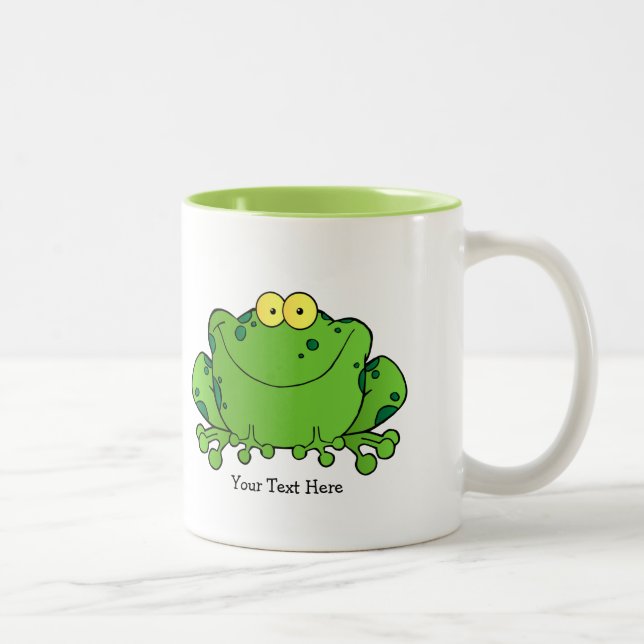Tasse 2 Couleurs Grenouille heureuse (personnalisée) (Droit)