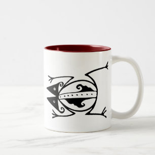 Tasse 2 Couleurs Grenouille tribale art animal tribal